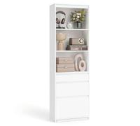 Shein Librería, Armario Alto, 3 Cajones de Diferentes Tamaños, Estantes Ajustables, 180 cm de Altura, para Sala de Estar, Dormitorio, Estudio, Moderno, Ahor