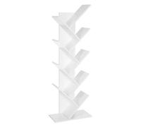 Shein Librería en Forma de Árbol, Librería de 9 Niveles, Ahorro de Espacio, Librería Vertical, para Dormitorio, Sala de Estar, Estudio, Oficina, Blanco Nube