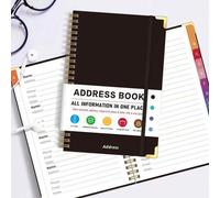 Shein Libreta de direcciones simple A5 con pestañas alfabéticas, 5.3'' X 7.7", libro de contraseñas de tapa dura, organizador de direcciones para llevar un