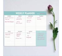 Shein Libreta de planificación semanal con 50 hojas desprendibles, calendario semanal de escritorio para aumentar la productividad en el hogar y la oficina,