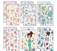 Shein Libreta espiral mini - Bloc de notas de bolsillo, libreta de notas rayada, suministros para fiesta con tema de enfermera de dibujos animados, libreta,