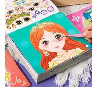 Shein Libro de pegatinas de vestir de princesa, libro de pegatinas, arte de pegatinas, libro de actividades DIY hecho a mano para niños