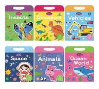 Shein Libro de pegatinas reutilizable para niños, pegatinas lavables para niños pequeños, regalo de vacaciones preescolar, regalo de vuelta al colegio y de