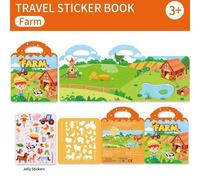 Shein Libro de pegatinas reutilizables, pegatinas de gelatina lavables, adecuado para cumpleaños, reuniones familiares, actividades grupales, clases de arte