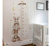 Shein Lindo conejo de dibujos animados apilable Medidor de altura Pegatina de pared - Habitación infantil Habitación de bebé Pegatina de medición de crecimi