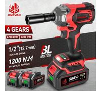 Shein Llave de impacto eléctrica sin escobillas 1200N.M, 3 funciones, destornillador inalámbrico de 1/2 pulgada, taladro eléctrico