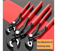 Shein Llave de tubo multifunción, alicates de tubo de boca grande universal, alicates de articulación deslizante, alicates de lengüeta y ranura, llave de tu