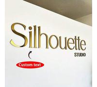 Shein Logotipo de letra 3D personalizado, logotipo de boda con letra, logotipo de boda DIY con letra acrílica 3D. Pegatina de pared 3D con logotipo de empre