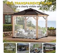 Shein Lona de PVC transparente con ojales, impermeable, resistente a la intemperie, toldos duraderos, lona plegable para lluvia para pabellones, balcones, m