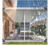 Shein Lona transparente con ojales Lona para uso en exteriores, 420 g/m² Lona impermeable de PVC con cremallera Lona duradera de protección contra la lluvia