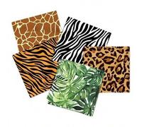 Shein Lote de 20 servilletas de papel con estampado de animales de la selva, tigre, leopardo, rayas de cebra y hojas, para fiesta de cóctel, cena, Navidad