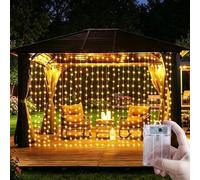 Shein Luces de cadena colgantes para Navidad y Halloween, luces de cortina con caja de batería blanco cálido y rosa colorido, decoración del Día de San Vale