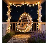 Shein Luces de cadena con flores de cerezo 20 LED de alambre de cobre, luces de hadas con hojas alimentadas por batería para decoración de interiores, ambie