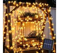 Shein Luces de cadena de flores de cerezo alimentadas por energía solar de 5/7/12m Luces solares para exteriores Decoración de jardín Luces solares LED blan