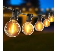 Shein Luces de cadena LED G40 de 9m 14m 17m 26.5m Luces de cuerda para exteriores para patio jardín fiesta reunión Navidad boda Año Nuevo camping calle pasi