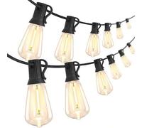 Shein Luces de cadena para exteriores, bombillas LED tipo globo ST38, cadena de luces de colores, adecuadas para jardín, patio, calle, fiesta, terraza, deco
