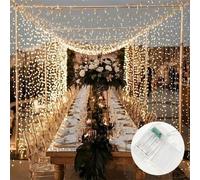 Shein Luces de hadas con pilas, luces de cortina de cascada, 8 modos de iluminación, decoración de pared interior LED, adecuado para Navidad, Halloween, Día