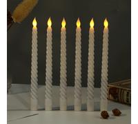 Shein Luces de vela electrónicas sin llama, con forma de espiral y poste largo, con LED blanco y rojo, 3/6 piezas, para decoración de Halloween, Navidad, Dí