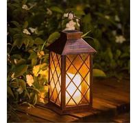 Shein Luces de vela solares, luces colgantes de linterna grande, faroles decorativos para exteriores a prueba de agua para el jardín, luces para el césped,