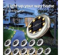 Shein Luces solares para jardín exterior, Luz solar de suelo, Luces solares impermeables para jardín exterior, Luces solares exteriores, Luz nocturna, Luz L