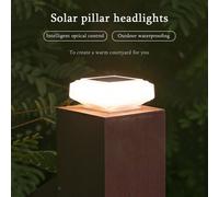 Shein Luz de pilar LED alimentada por energía solar, a prueba de agua y viento, adecuada para el hogar, el jardín, el patio, la villa, el camino exterior, l