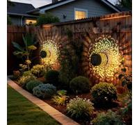 Shein Luz de proyección con patrón de mandala alimentada por energía solar, luz decorativa impermeable para exteriores adecuada para jardín, patio, cerca, d