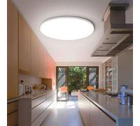 Shein Luz de techo LED de 85V-265V, luz blanca fría redonda, luz empotrada de marco blanco, estilo moderno, sin parpadeo, alto brillo, diseño delgado, adecu