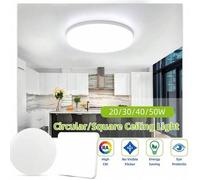 Shein Luz de techo LED, Luz LED para el hogar, Luz panel plana de marco blanco, Luz empotrada para dormitorio, Iluminación para el hogar, 6500K, 110V/220V U