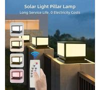 Shein Luz solar para tapa de poste, con temporizador y control remoto, LED IP65 resistente al agua, iluminación conmutable, decoración paisajística solar, b