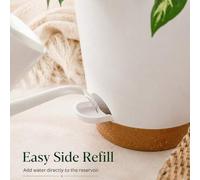 Shein Maceta de plástico grande con riego automático, maceta redonda de alta calidad en blanco y marrón con depósito de agua profundo, agujeros de drenaje y