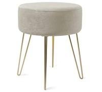Shein Madera Nieve Taburete Redondo para tocador, Taburete otomano, Taburete Acolchado y Soporte de Metal.