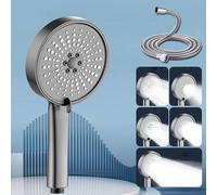 Shein Manguera de ducha de alto caudal anti-torsión, universal anti-fugas, chapada, compatible con cabezales de ducha, juegos de ducha de calentador de agua
