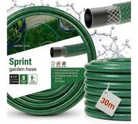 Shein Manguera de jardín de goma reforzada de 3 capas, resistente a los rayos UV, flexible, de 1/2" (20 m/30 m/50 m). Manguera de riego de PVC duradera con