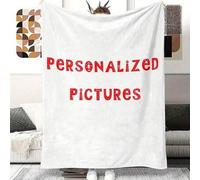 Shein Manta de forro polar personalizada con foto personalizada - Diseño geométrico moderno, tema espacial, franela de todas las estaciones, impresión digit