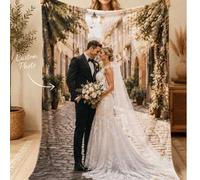 Shein Manta de franela personalizada con foto y texto a medida, manta suave y acogedora para cama y sofá, regalo de boda, regalo de aniversario, tapiz de pa