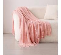 Shein Manta de punto de unicolor, manta rectangular de estilo nórdico para siesta en la oficina y sofá, manta para aire acondicionado, manta de punto pequeñ