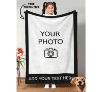 Shein Manta Personalizable con Foto, Manta Conmemorativa Familiar, Manta de Felpa Personalizada, Manta para Recién Nacido, Día de San Valentín, Día de la Ma