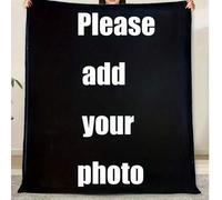 Shein Manta personalizada con foto acogedora, suave, cálida, con forro térmico, transpirable y ligera para todas las estaciones. Ideal para vacaciones famil