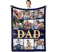 Shein Manta personalizada para papá con fotos & texto - Regalo perfecto para el Día del Padre, cumpleaños, Navidad de parte de hija, hijo, esposa - Manta de