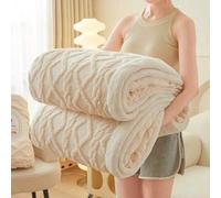 Shein Manta reversible de felpa Sherpa de 2 capas, manta cálida adecuada para sofá, dormitorio, sala de estar, de uso múltiple