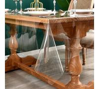 Shein Mantel de vinilo transparente, mantel de plástico PVC impermeable y resistente a las arrugas, adecuado para mesas de comedor, picnics, fiestas al aire