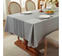 Shein Mantel rectangular de PVC 100% impermeable, cubierta de mesa de vinilo, mantel de plástico resistente a aceites y derrames que se puede limpiar con un