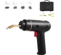 Shein Máquina de soldadura de plástico, pistola de soldadura de 120 W con 400 grapas calientes (4 tipos), kit de reparación de plástico para parachoques de