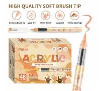 Shein Marcadores de pintura acrílica Flysea, juego de 12/24/36/48/72 piezas, punta suave de líquido directo, 72 tonos de piel & 36 colores macaron & 10 colo