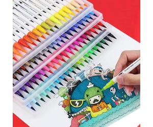 Shein Marcadores duales tipo pincel, marcadores de punta fina y marcadores tipo pincel resaltador de colores para colorear para adultos, caligrafía a mano,