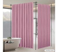 Shein Marco de biombo divisor de ambientes con barra de cortina, biombo divisor de ambientes independiente sin cortina, soporte de cortina para sala de esta