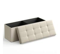 Shein MAZIE Colección - Puff Almacenaje, Banco Plegable, 38 x 110 x 38 cm, Taburete Reposapiés, Pie de Cama, Soporta hasta 300 kg, para Sala de Estar, Dormi