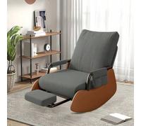 Shein Mecedora tapizada - Respaldo regulable y bolsillo lateral - Material de pana suave - Incluye reposapiés - Sillón versátil para salón, balcón o dormito