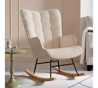 Shein Mecedora, Teddy, asiento tapizado con respaldo alto, cómoda silla auxiliar, cómoda y elegante silla decorativa con asiento tapizado para sala de estar