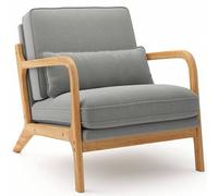 Shein Mecedoras con brazos de madera, sillones, butacas, asientos tapizados, mecedoras para salón y dormitorio, disponibles en dos colores